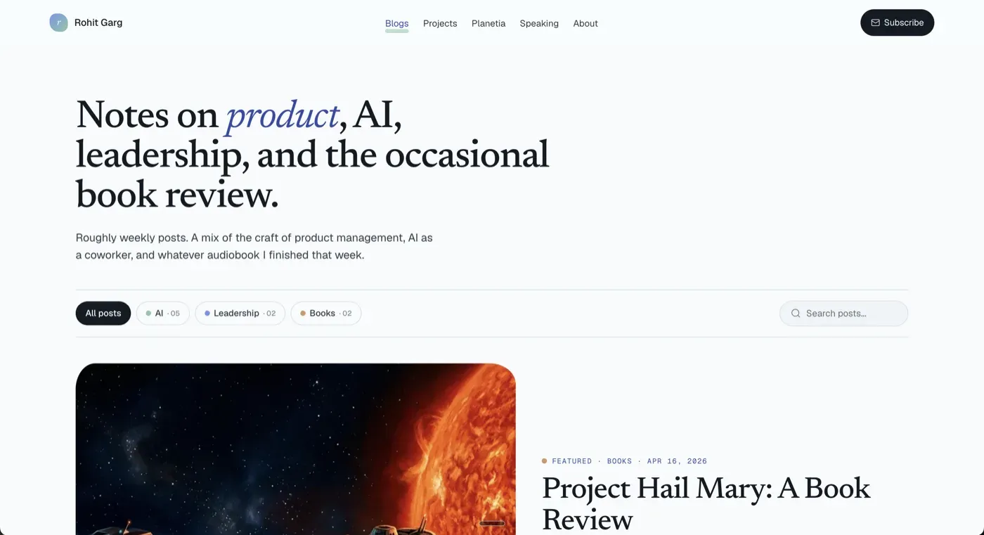 New writing index with tag filter