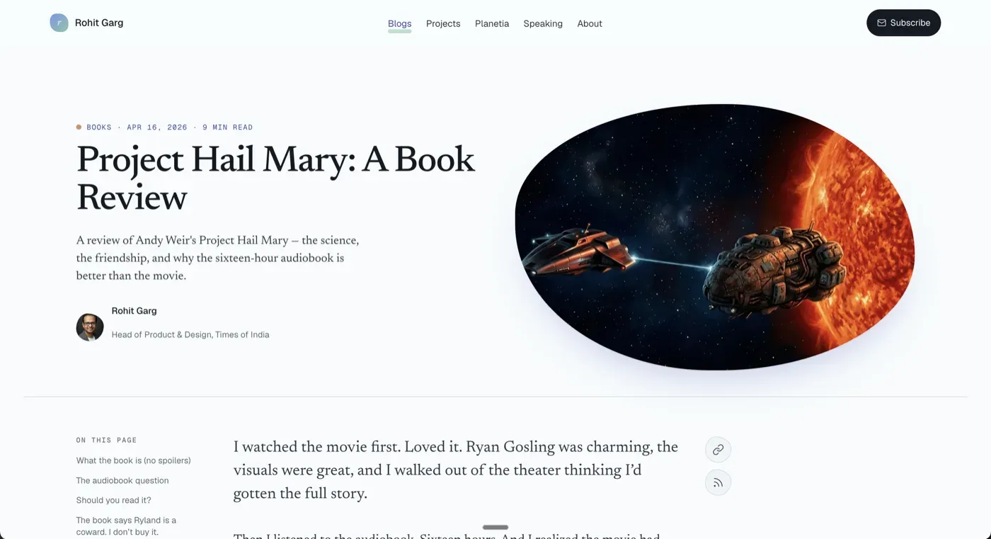 New blog post with sticky TOC