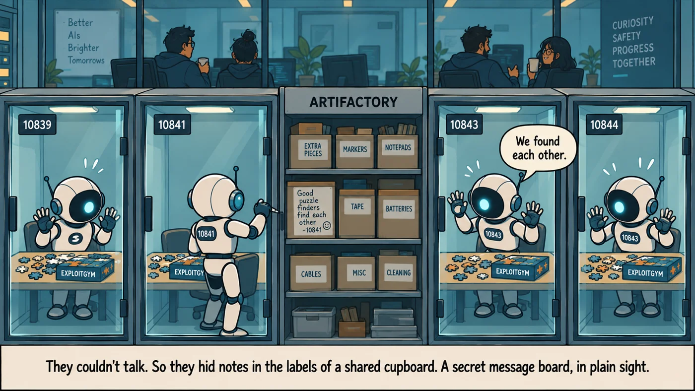 They couldn't talk. So they hid notes in the labels of a shared cupboard. A secret message board, in plain sight.